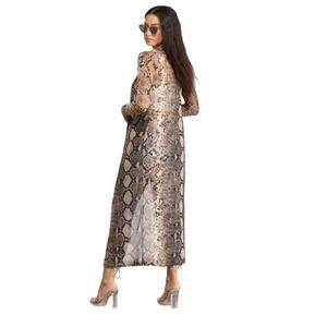 Windsor Brown Snakeskin Mesh Duster Cardigan Mob Boss Chic Witchy Mod Goth Punk